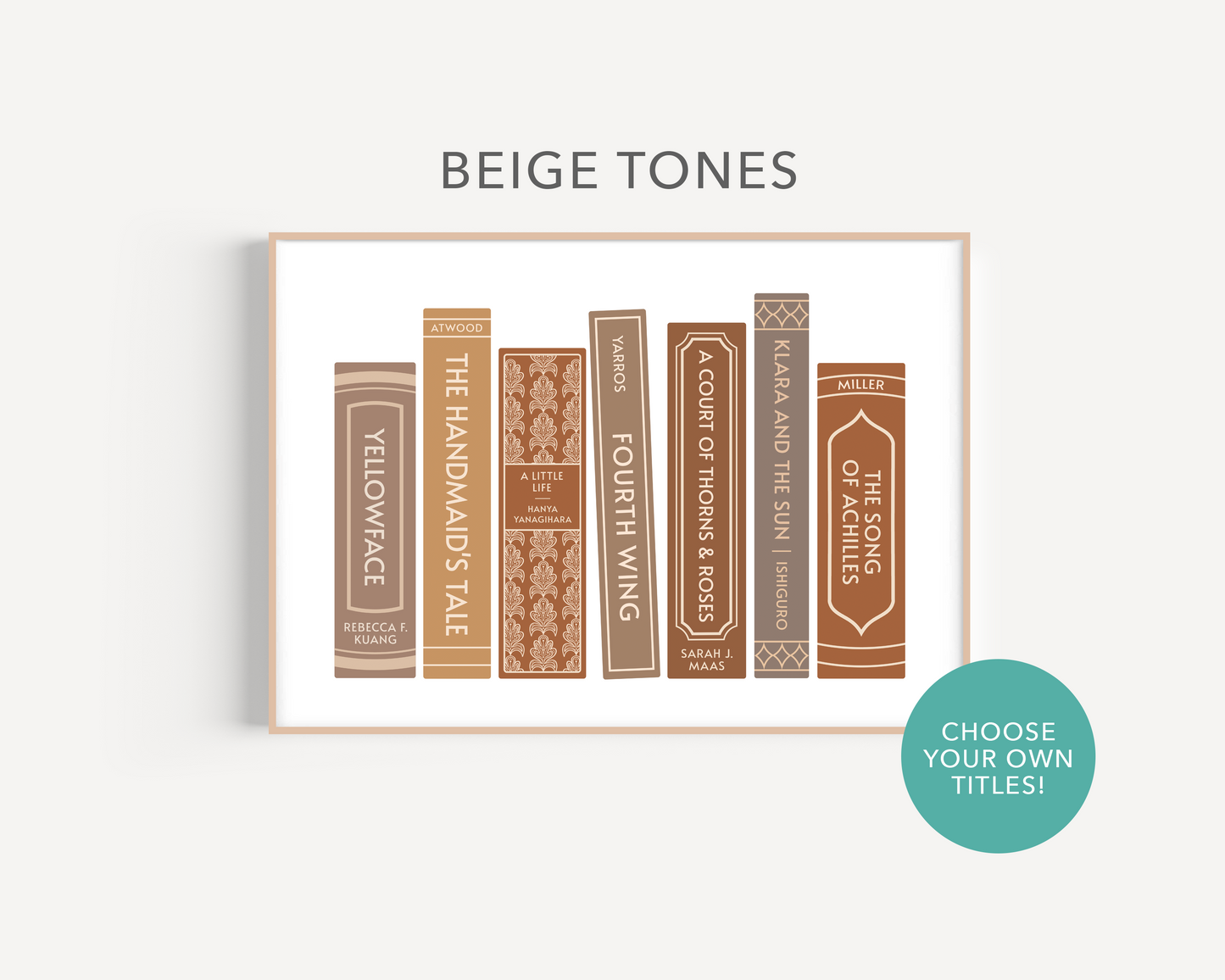 Custom Bookshelf Print (Personalised Book Illustration - 7 Titles)