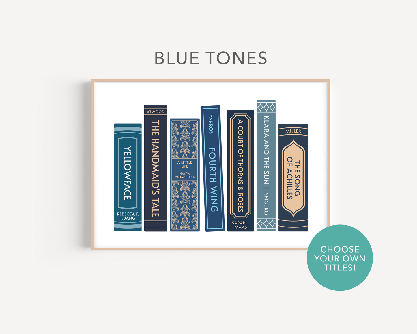 Custom Bookshelf Print (Personalised Book Illustration - 7 Titles)