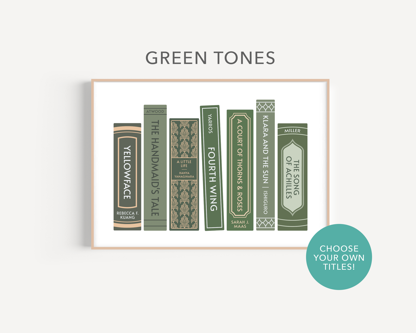 Custom Bookshelf Print (Personalised Book Illustration - 7 Titles)