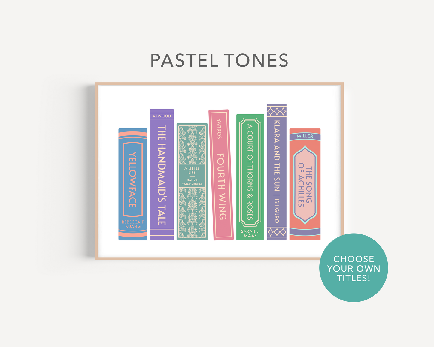 Custom Bookshelf Print (Personalised Book Illustration - 7 Titles)