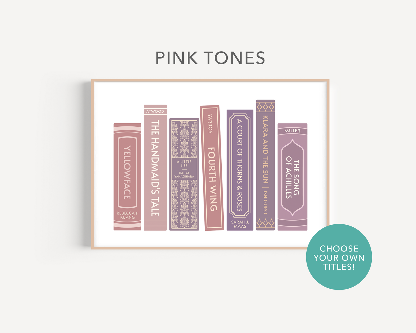 Custom Bookshelf Print (Personalised Book Illustration - 7 Titles)