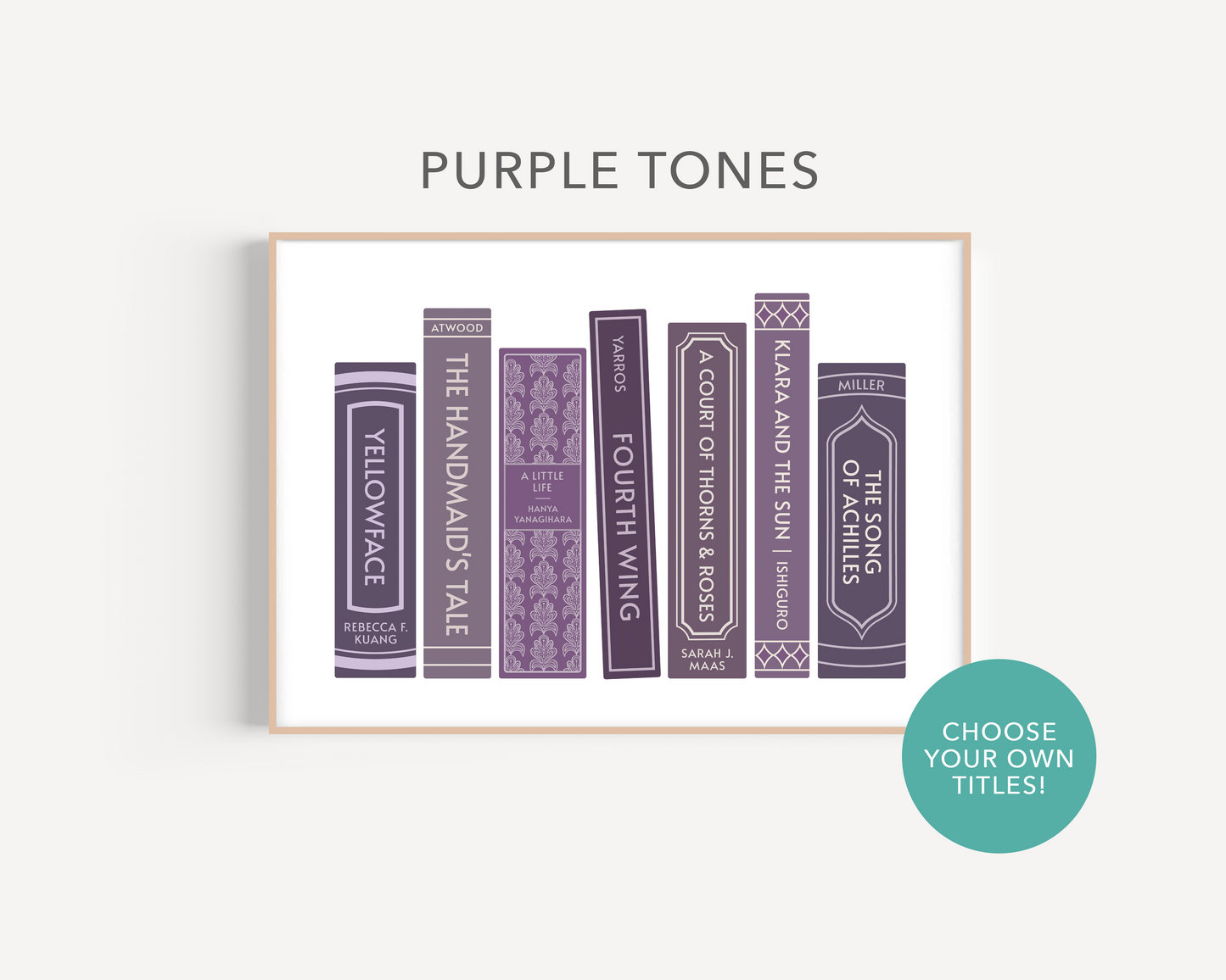 Custom Bookshelf Print (Personalised Book Illustration - 7 Titles)
