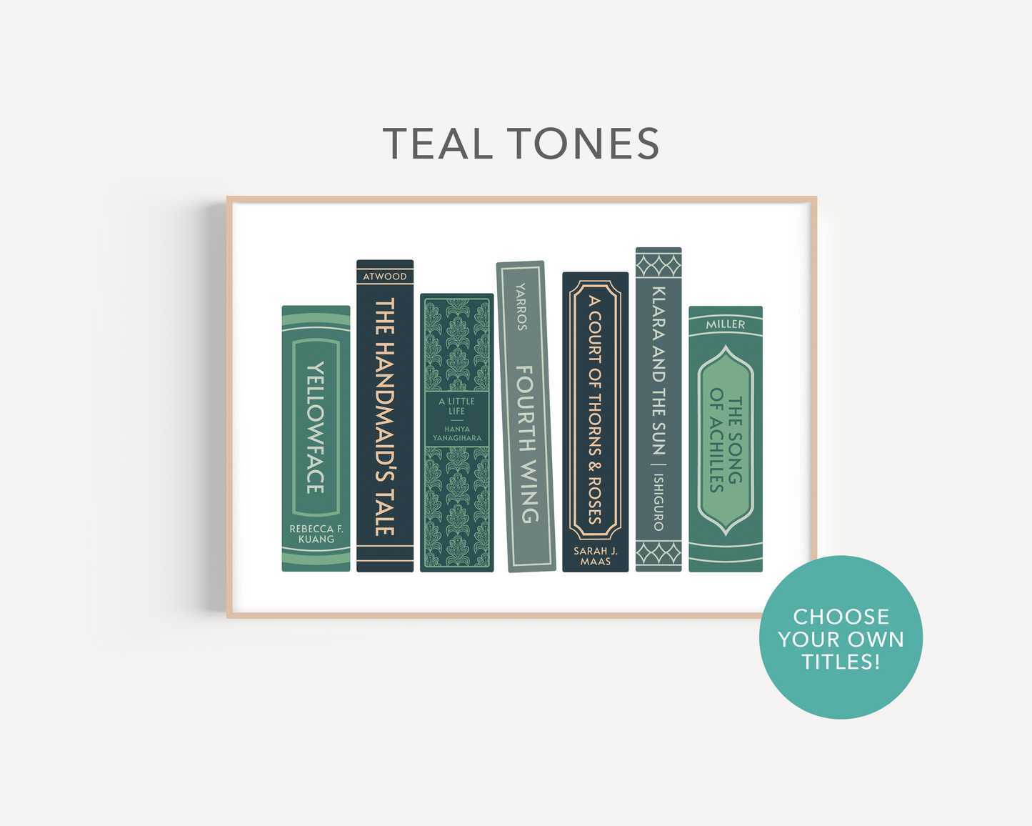 Custom Bookshelf Print (Personalised Book Illustration - 7 Titles)