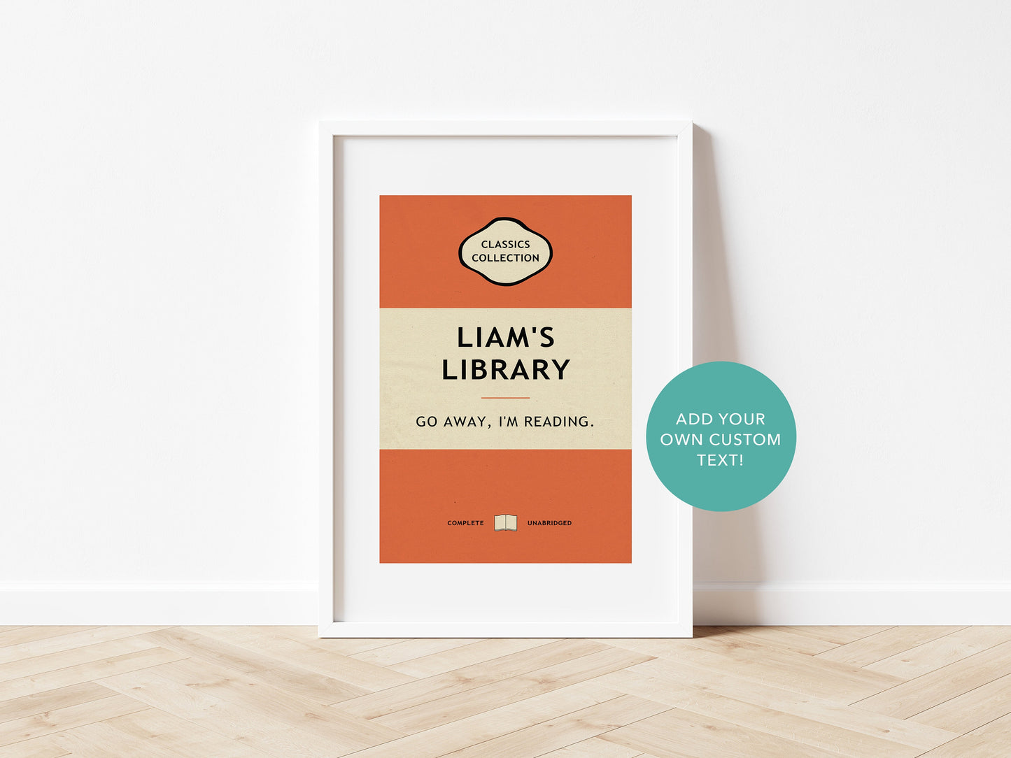 Custom Classic Books Poster Print - Personalised Print with Custom Text and Colour