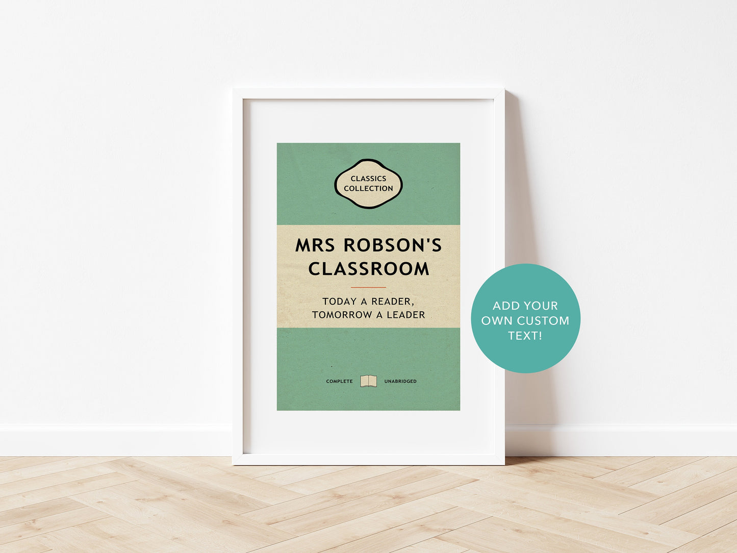 Custom Classic Books Poster Print - Personalised Print with Custom Text and Colour