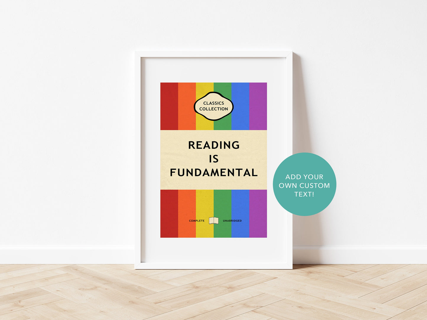 Custom Classic Books Poster Print - Personalised Print with Custom Text and Colour