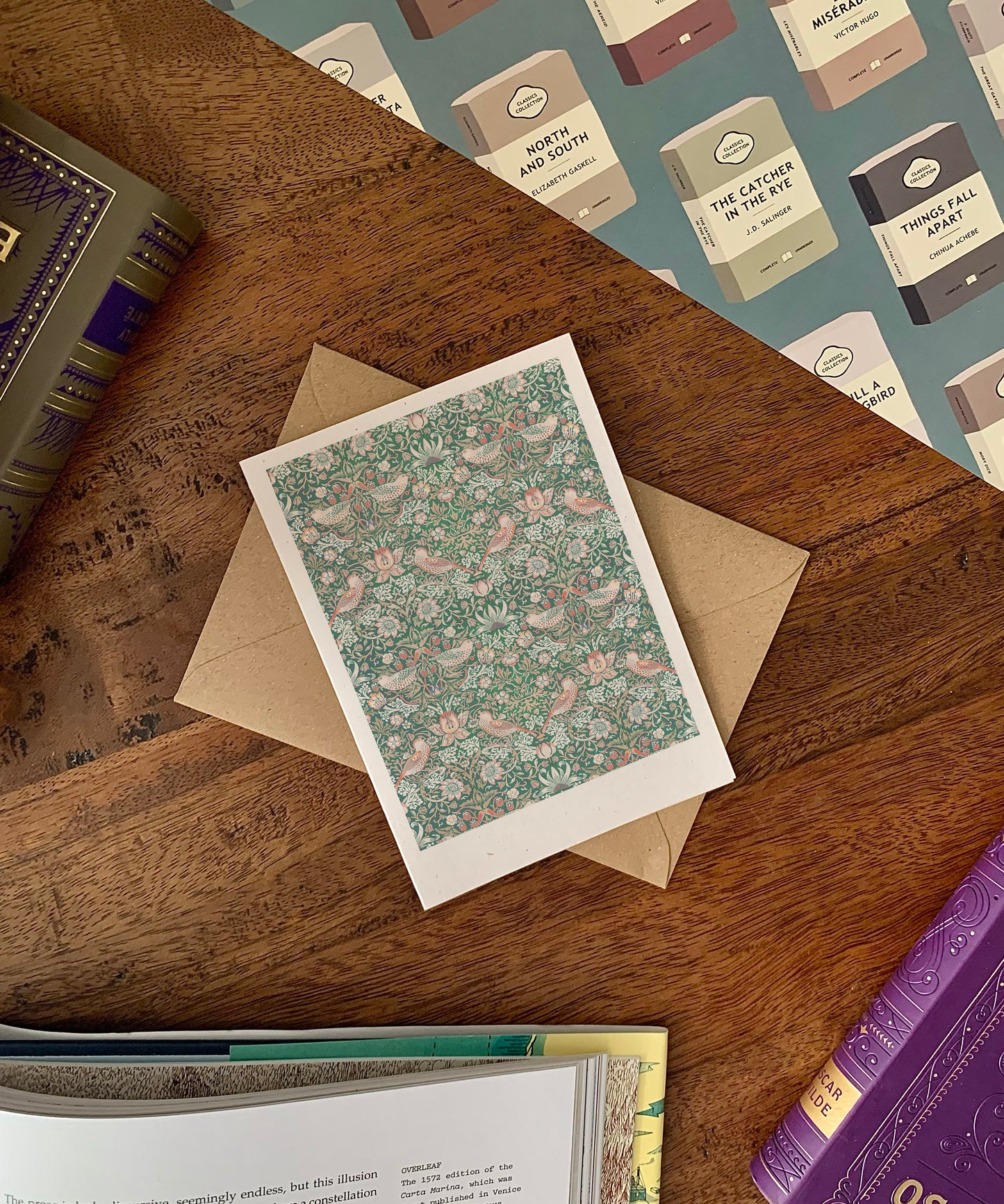 William Morris Strawberry Thief Greeting Card - Custom Personalised Text