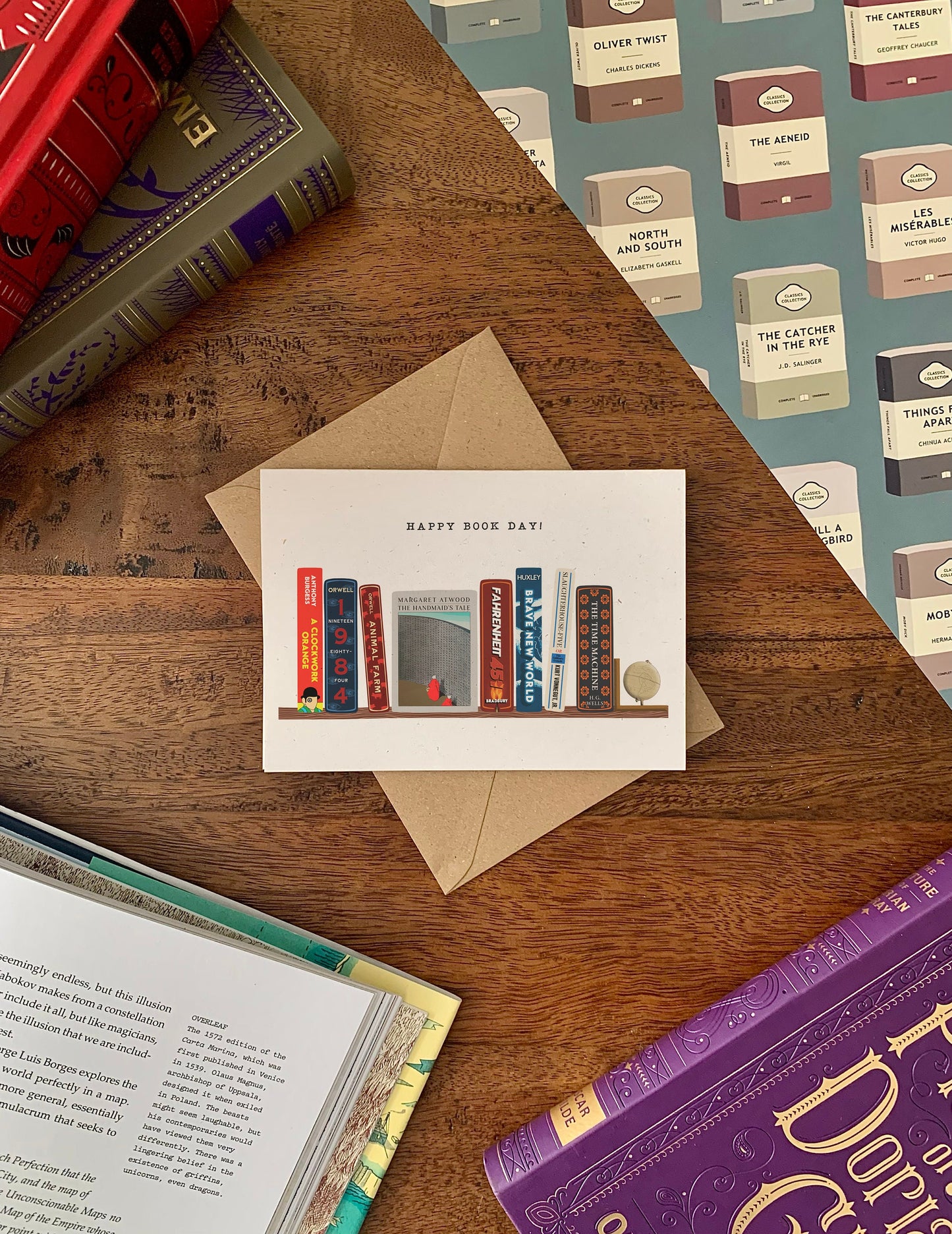 Dystopian Literature Bookshelf Card - Custom Personalised Text