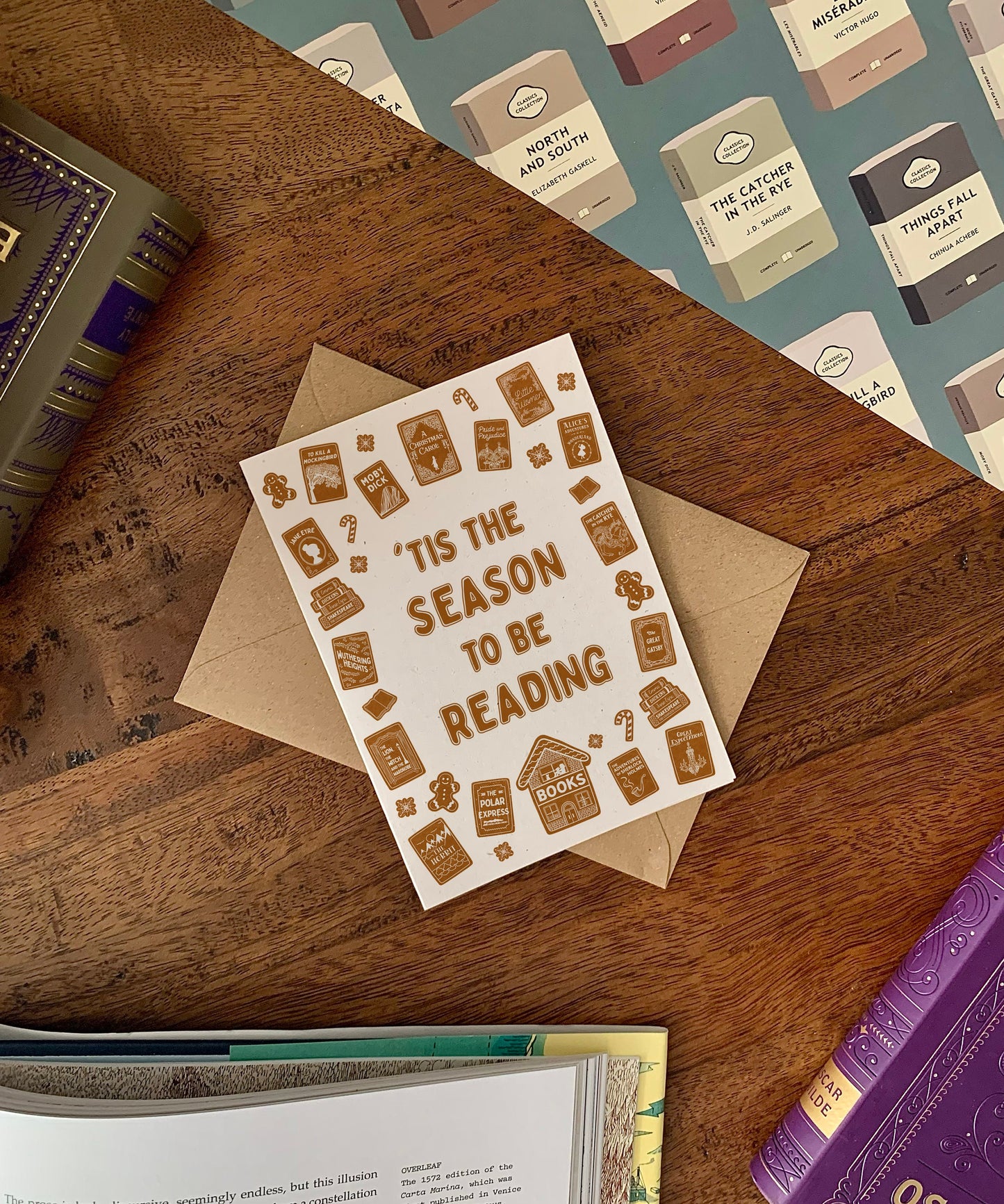 Gingerbread Classics Bookish Christmas Card