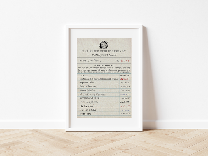 Library Card Custom Custom Library Card - Personalised Print – Crooked Quill