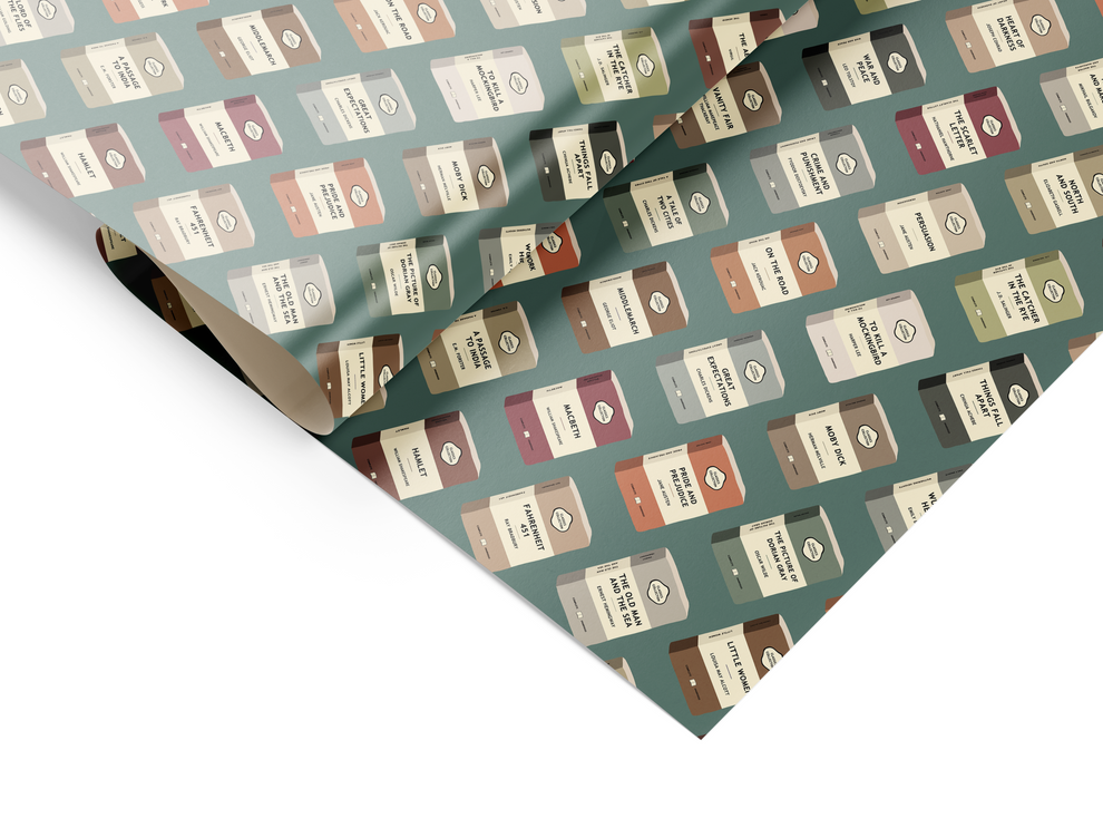 Classic Book Covers Gift Wrap Sheet – Crooked Quill