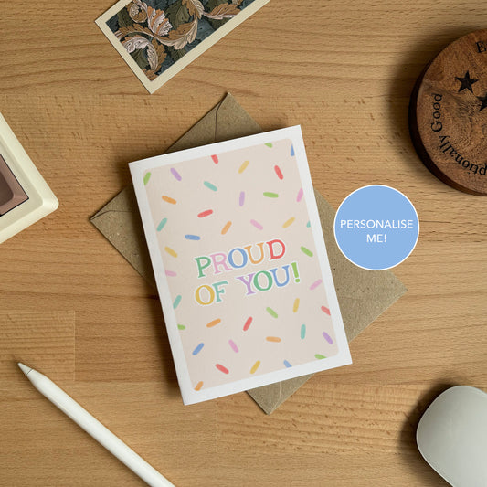 Pastel Confetti Proud of You Card