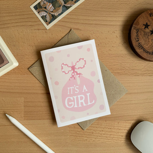 Baby Pink It's a Girl Card