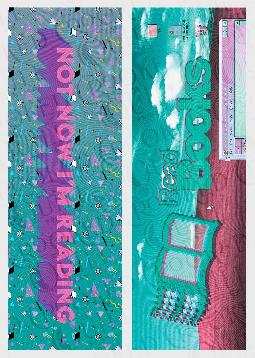 Nostalgic Vibes Vaporwave Bookmark